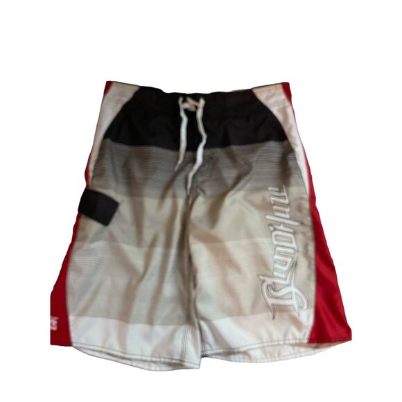 Island Haze Mens Swimtrunks Large Gradient Board Shorts Elastic Waist Drawstring - Picture 1 of 4
